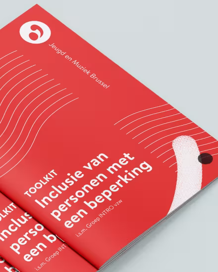 Brochure design for Jeugd en Muziek Brussels